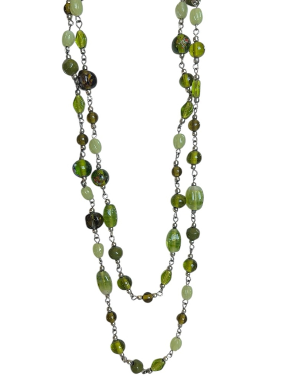 8 Piece Green Jewelry Lot Beaded Necklace Earrings Bangle Bracelets - Picture 11 of 12